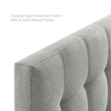 Cleo Upholstered Fabric Queen Headboard in Gray