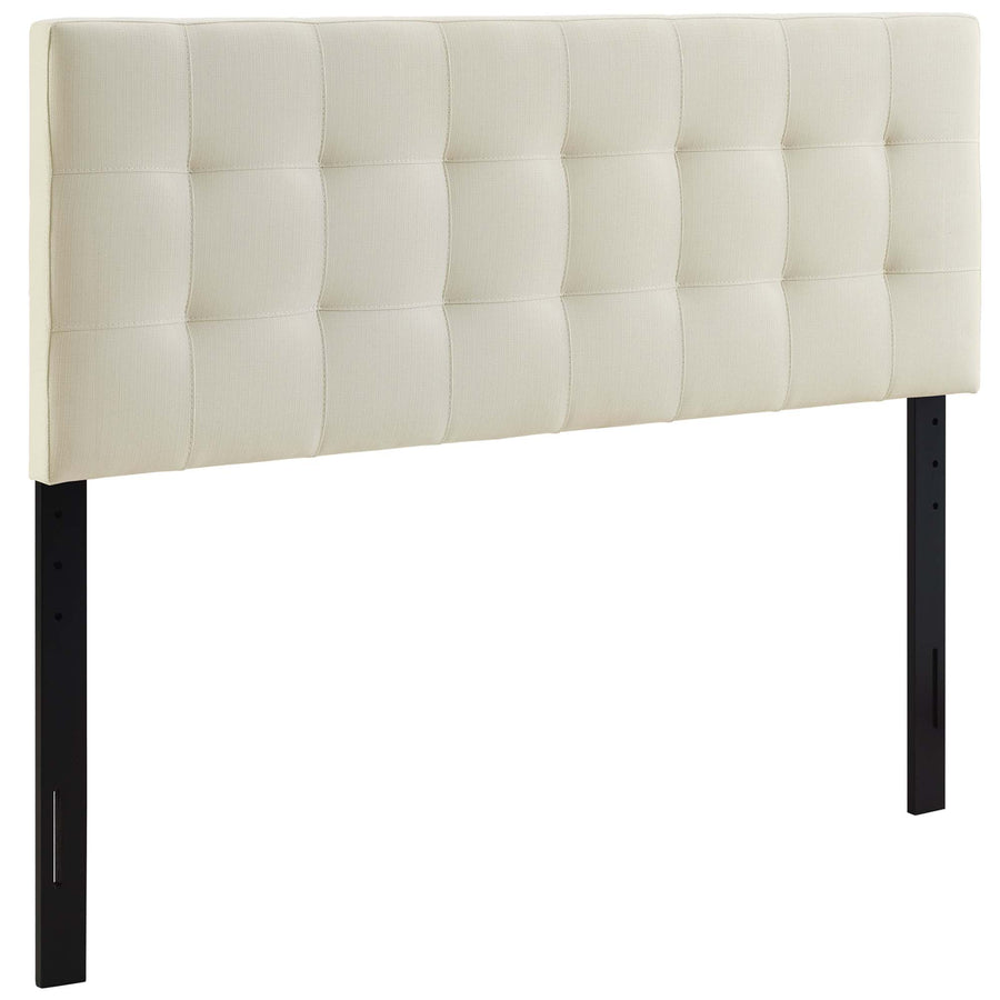 Cleo Upholstered Fabric Queen Headboard in Ivory