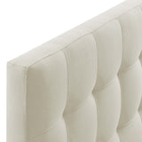 Cleo Upholstered Fabric Queen Headboard in Ivory