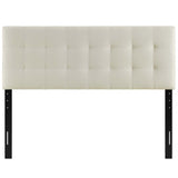 Cleo Upholstered Fabric Queen Headboard in Ivory