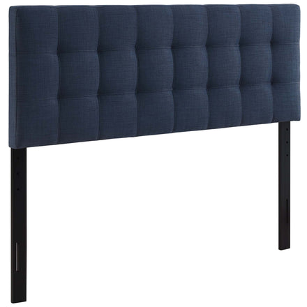 Lily Upholstered Fabric Queen Headboard in Navy