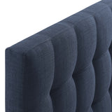 Cleo Upholstered Fabric Queen Headboard in Navy