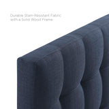Cleo Upholstered Fabric Queen Headboard in Navy