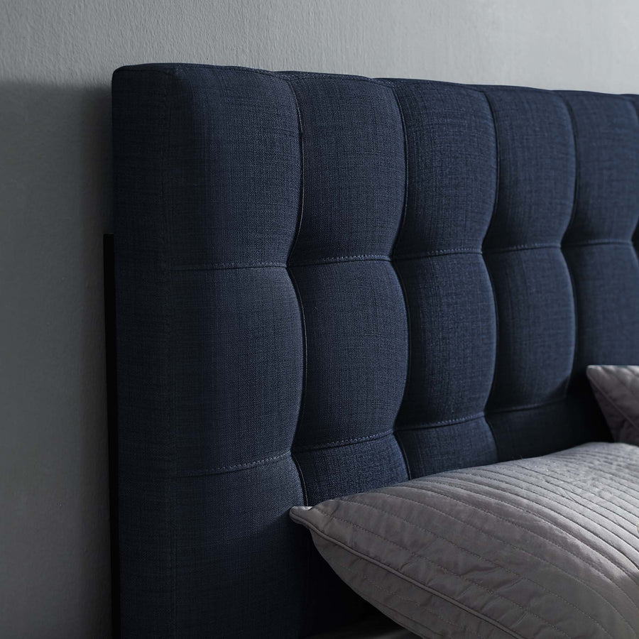 Cleo Upholstered Fabric Queen Headboard in Navy