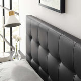Cleo Upholstered Vinyl Queen Headboard in Black