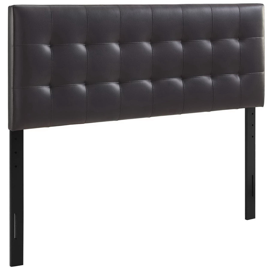 Cleo Upholstered Vinyl Queen Headboard in Brown
