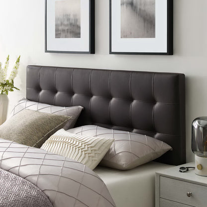Lily Upholstered Vinyl Queen Headboard by Furniture For America