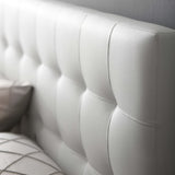 Cleo Upholstered Vinyl Queen Headboard in White