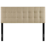 Cleo Upholstered Fabric King Headboard in Beige