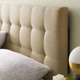 Cleo Upholstered Fabric King Headboard in Beige