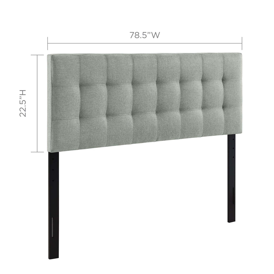 Cleo Upholstered Fabric King Headboard in Gray