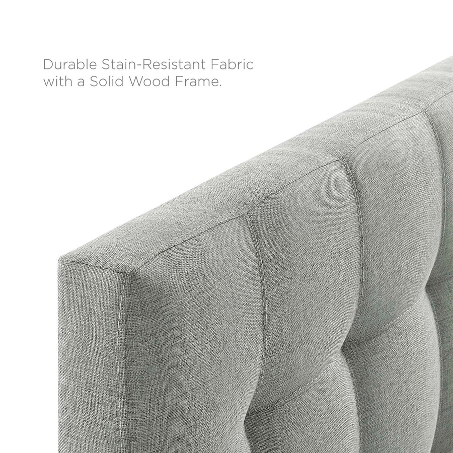 Cleo Upholstered Fabric King Headboard in Gray