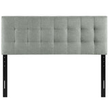 Cleo Upholstered Fabric King Headboard in Gray