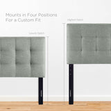 Cleo Upholstered Fabric King Headboard in Gray