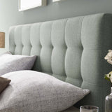 Cleo Upholstered Fabric King Headboard in Gray