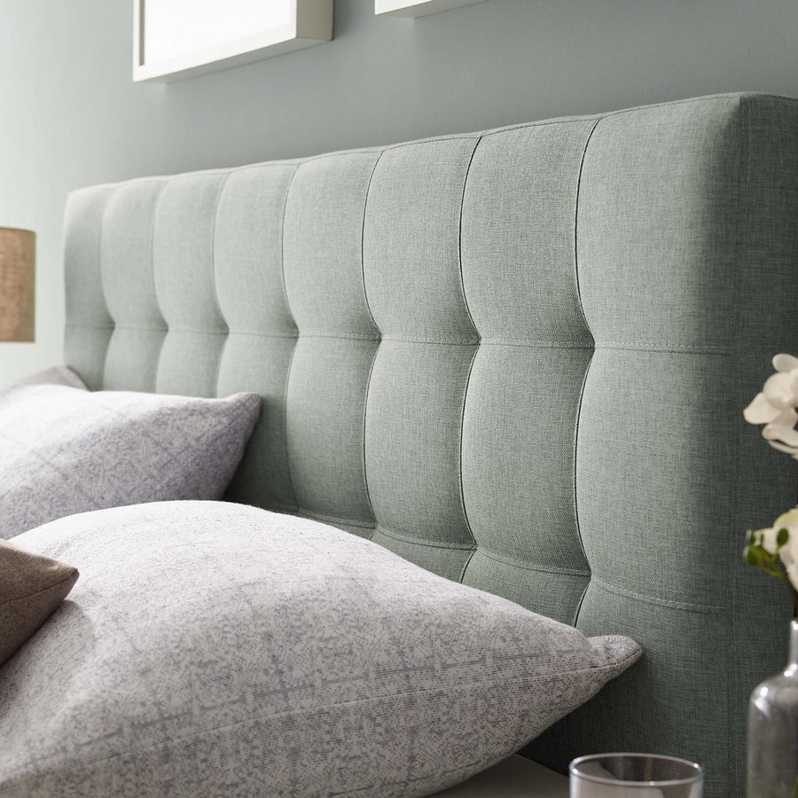 Cleo Upholstered Fabric King Headboard in Gray