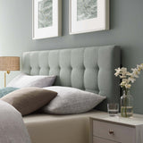 Cleo Upholstered Fabric King Headboard in Gray