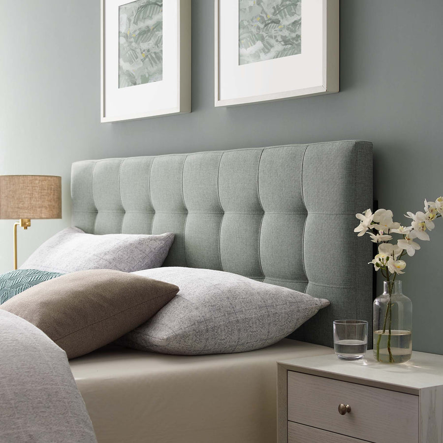 Cleo Upholstered Fabric King Headboard in Gray