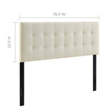 Cleo Upholstered Fabric King Headboard in Ivory