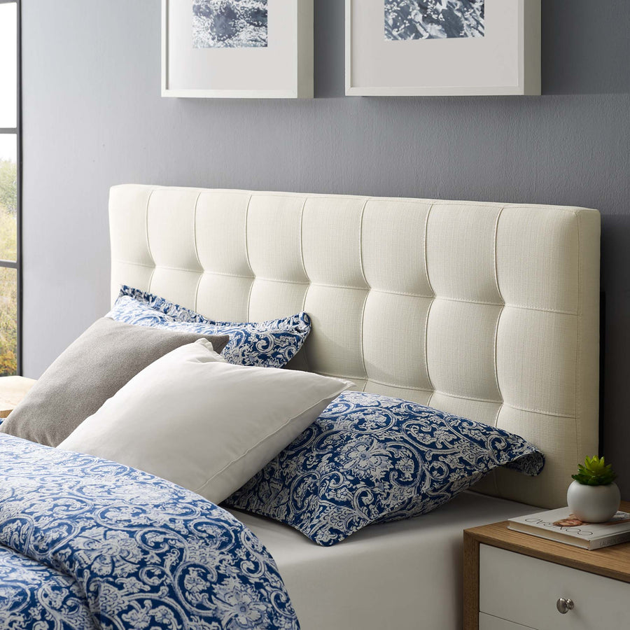 Cleo Upholstered Fabric King Headboard in Ivory