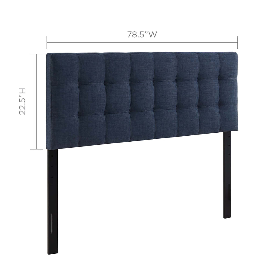 Cleo Upholstered Fabric King Headboard in Navy