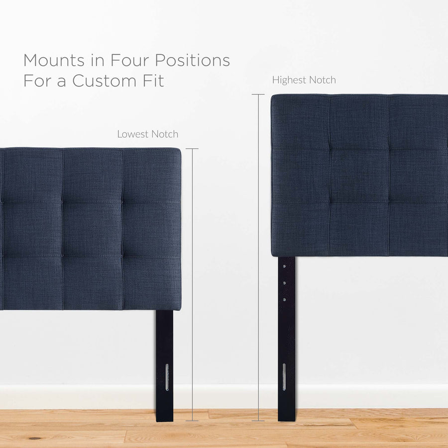 Cleo Upholstered Fabric King Headboard in Navy