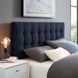 Cleo Upholstered Fabric King Headboard in Navy