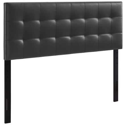 Lily Upholstered Vinyl King Headboard in Black