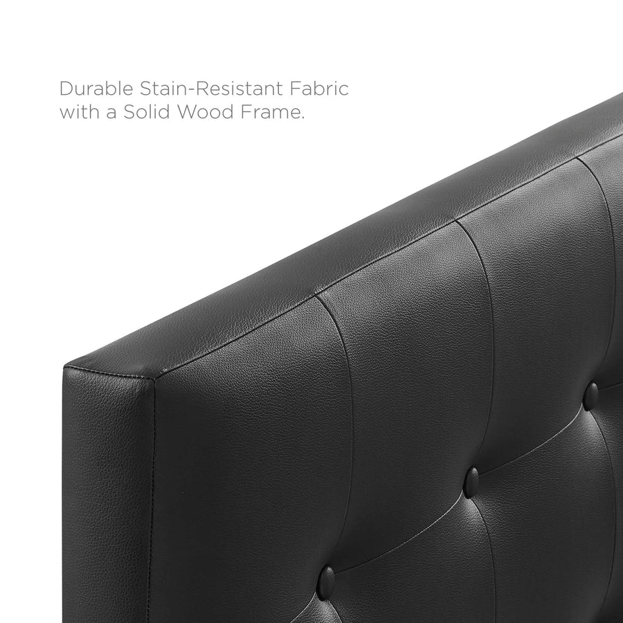 Cleo Upholstered Vinyl King Headboard in Black