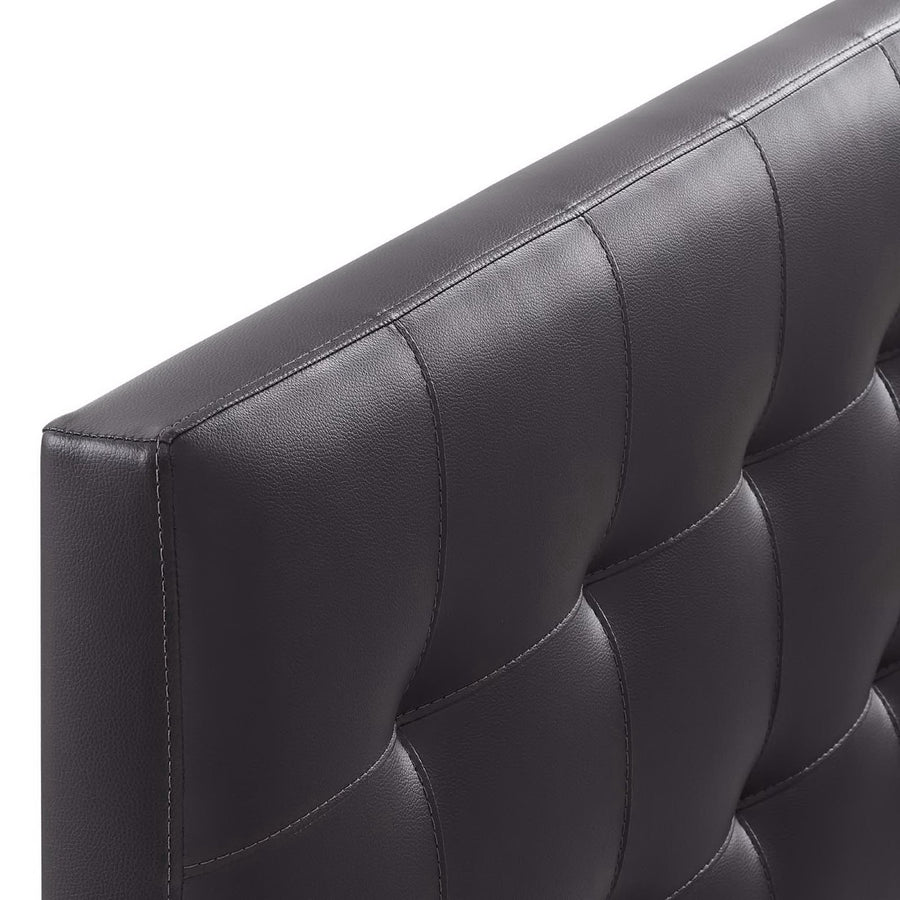 Cleo Upholstered Vinyl King Headboard in Brown