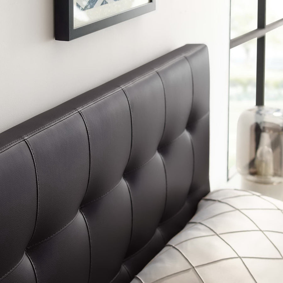 Cleo Upholstered Vinyl King Headboard in Brown