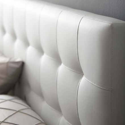 Lily Upholstered Vinyl King Headboard in White