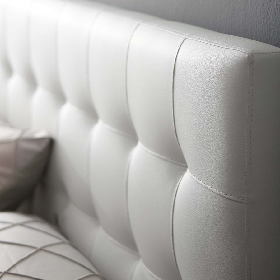 Cleo Upholstered Vinyl King Headboard in White
