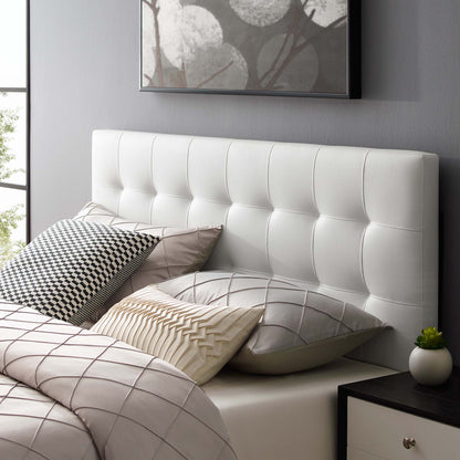 Lily Upholstered Vinyl King Headboard by Furniture For America