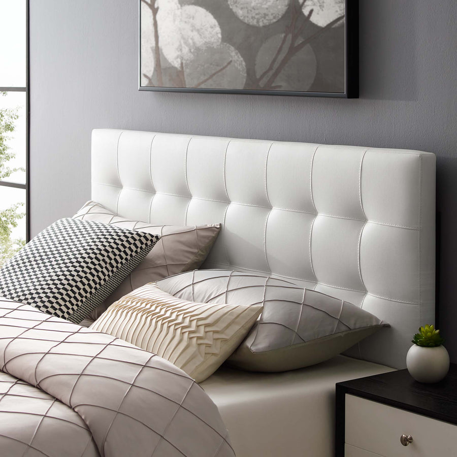 Cleo Upholstered Vinyl King Headboard in White