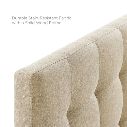 Lily Upholstered Fabric Full Headboard in Beige