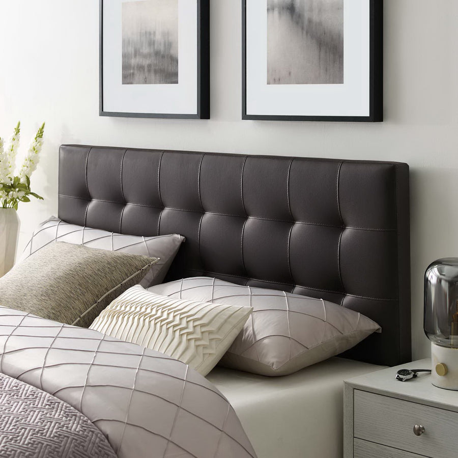 Cleo Upholstered Vinyl Full Headboard in Brown