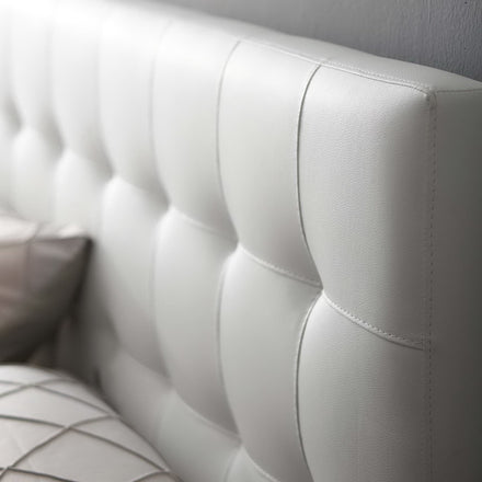 Lily Upholstered Vinyl Full Headboard in White