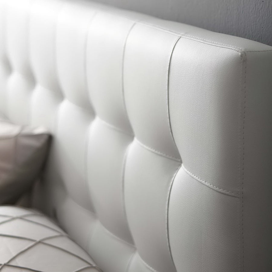 Cleo Upholstered Vinyl Full Headboard in White