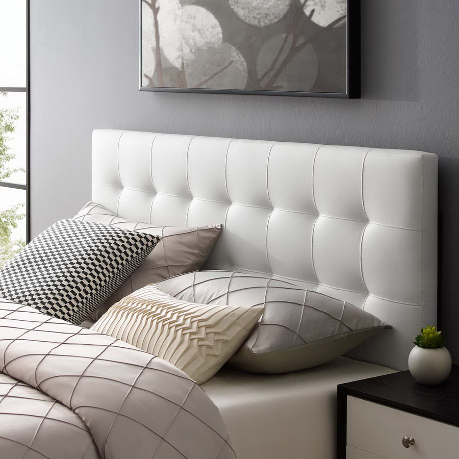 Cleo Upholstered Vinyl Full Headboard in White
