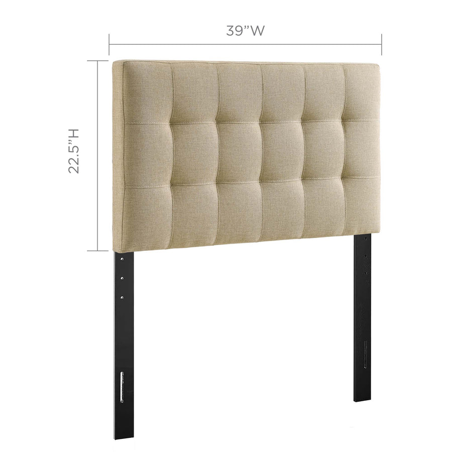 Cleo Upholstered Fabric Twin Headboard in Beige