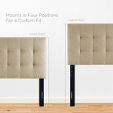 Cleo Upholstered Fabric Twin Headboard in Beige