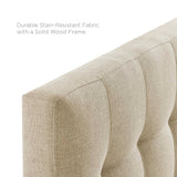 Cleo Upholstered Fabric Twin Headboard in Beige