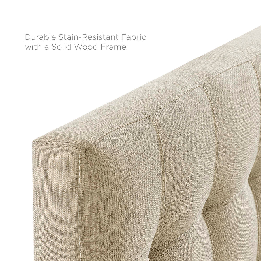 Cleo Upholstered Fabric Twin Headboard in Beige
