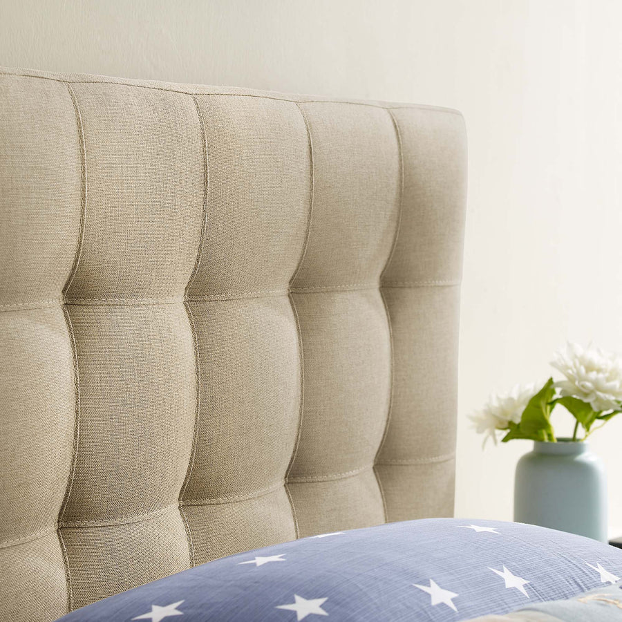 Cleo Upholstered Fabric Twin Headboard in Beige