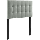 Cleo Upholstered Fabric Twin Headboard in Gray