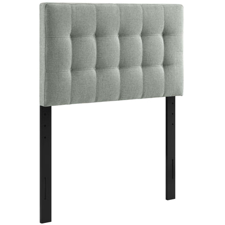Lily Upholstered Fabric Twin Headboard in Gray