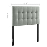 Cleo Upholstered Fabric Twin Headboard in Gray