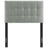 Cleo Upholstered Fabric Twin Headboard in Gray