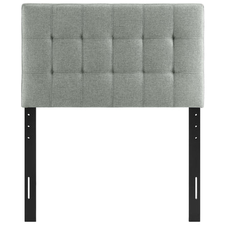 Lily Upholstered Fabric Twin Headboard in Gray